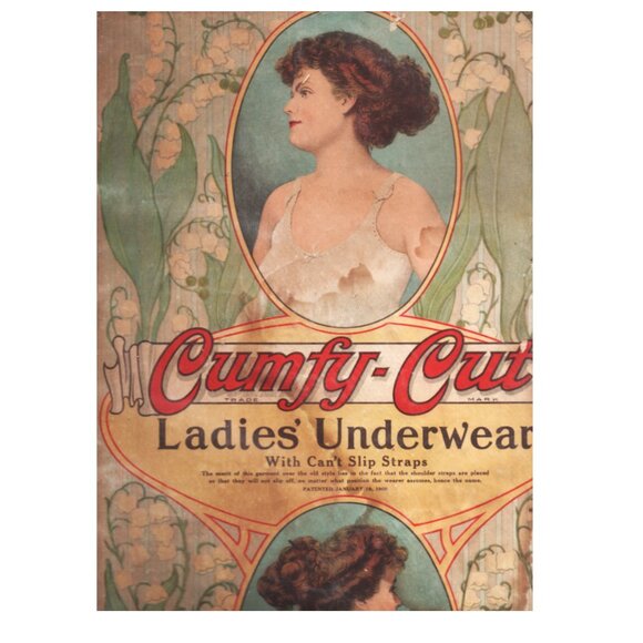 Antique Advertising Art Nouveau Design Ladies' Underwear Early 1900s Wall Decor - Picture 2 of 2